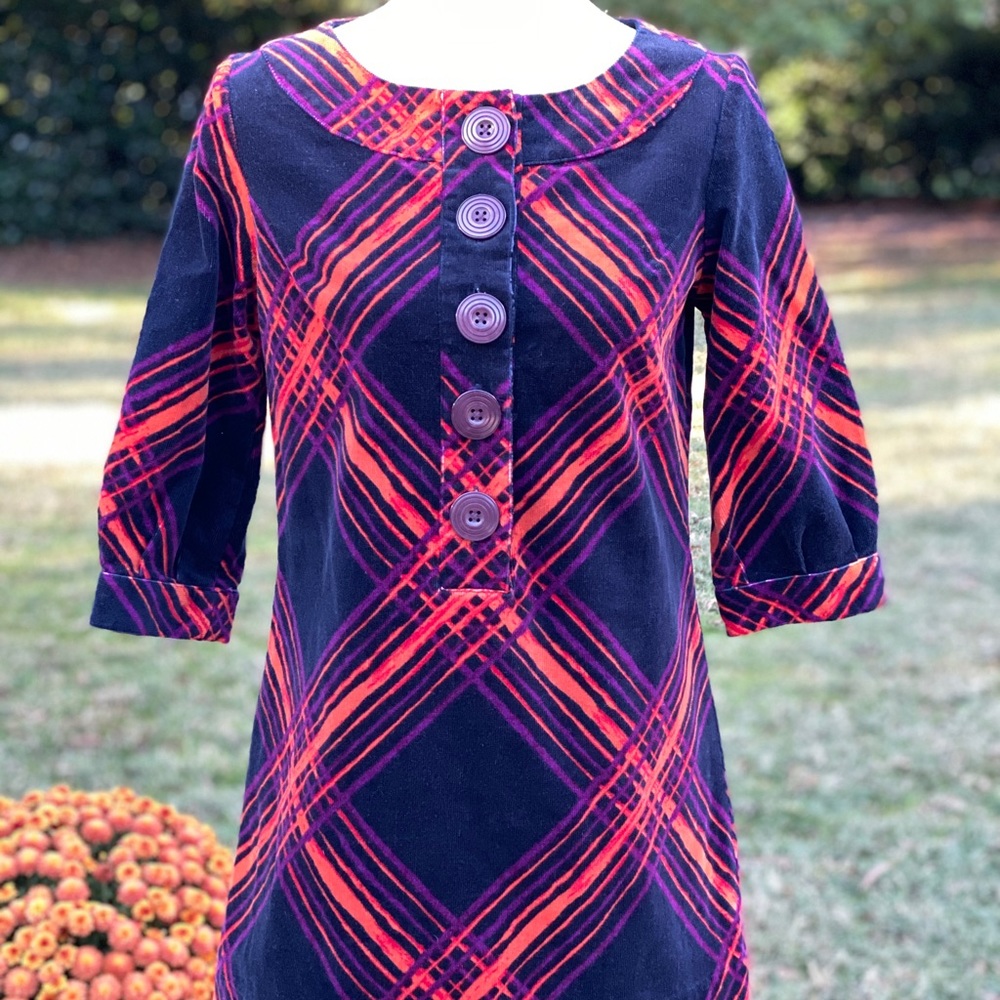 GO 3/4 Length Sleeve Corduroy Dress